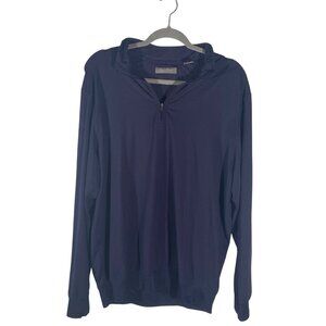 Daniel Cremieux Signature Label Quarter-Zip Pullover Navy Blue Men’s L stretch